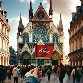 207273_350_PAR_SAINTE CHAPELLE_JOURNEY TODALL·E 2024-03-03 16.09.30 - Revisit the scene with just a couple of tourists standing in front of Sainte-Chapelle in Paris, ensuring the composition is as intimate and evocative .jpg